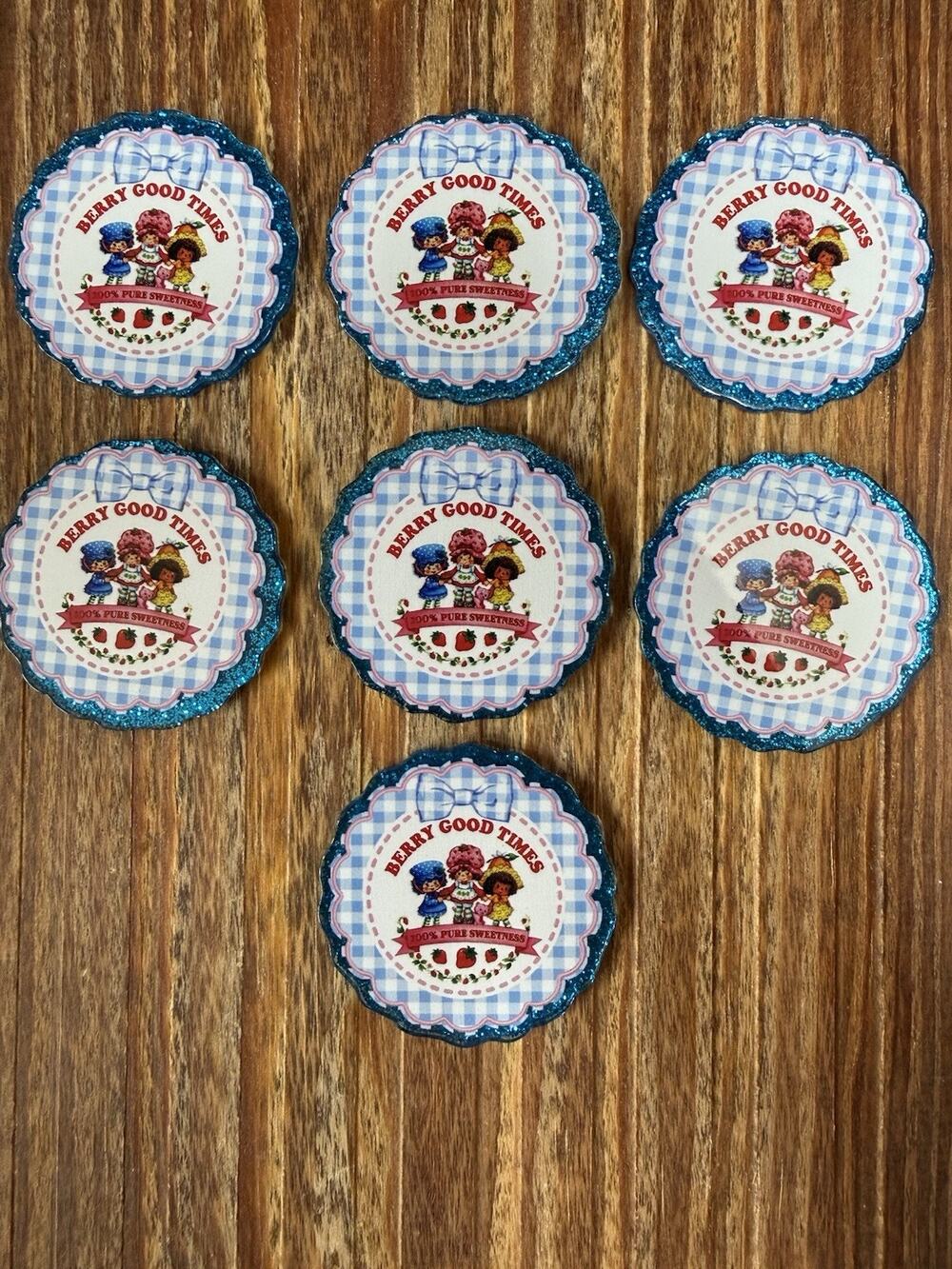 7 Pc Strawberry Shortcake Acrylic Flatbacks